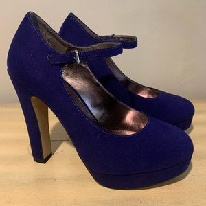 Elle Mary Jane Platform Womens Shoes Sz 8 Blue